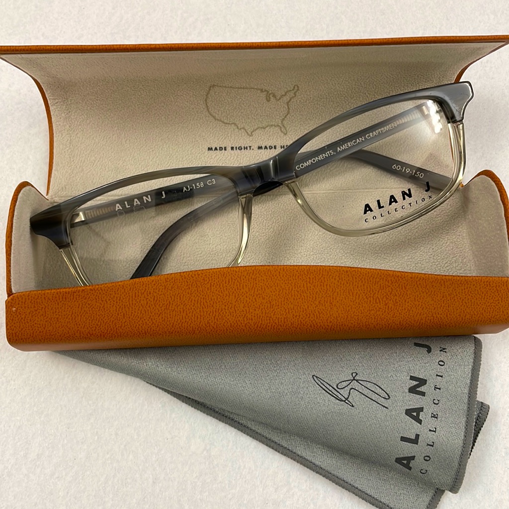Nwt Alan J Aj-158 Glasses With Case And Lens Cloth